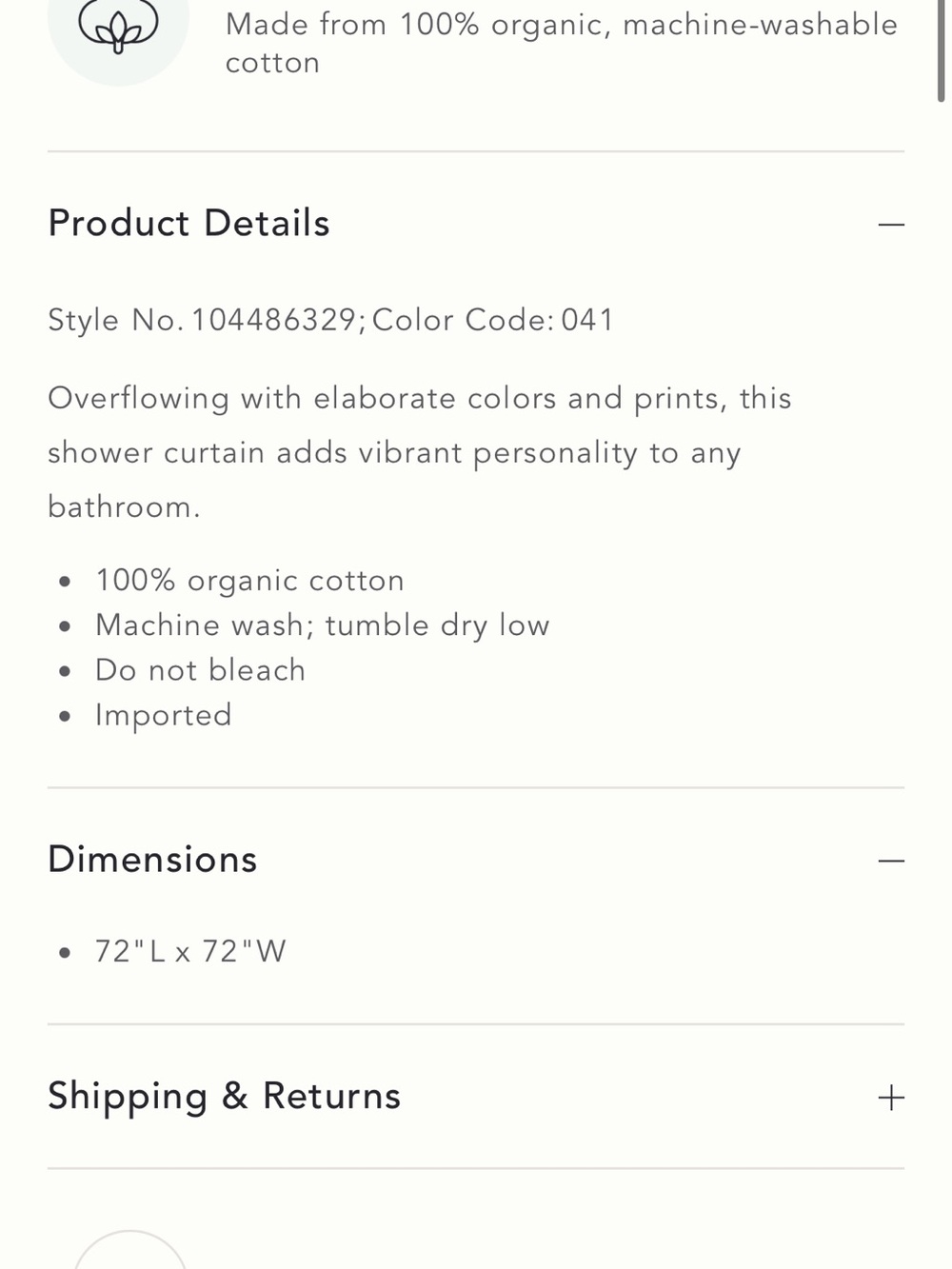 Anthropologie Printed Cotton Slub Shower Curtain Collection in Lacey Blue - Picture 4 of 4